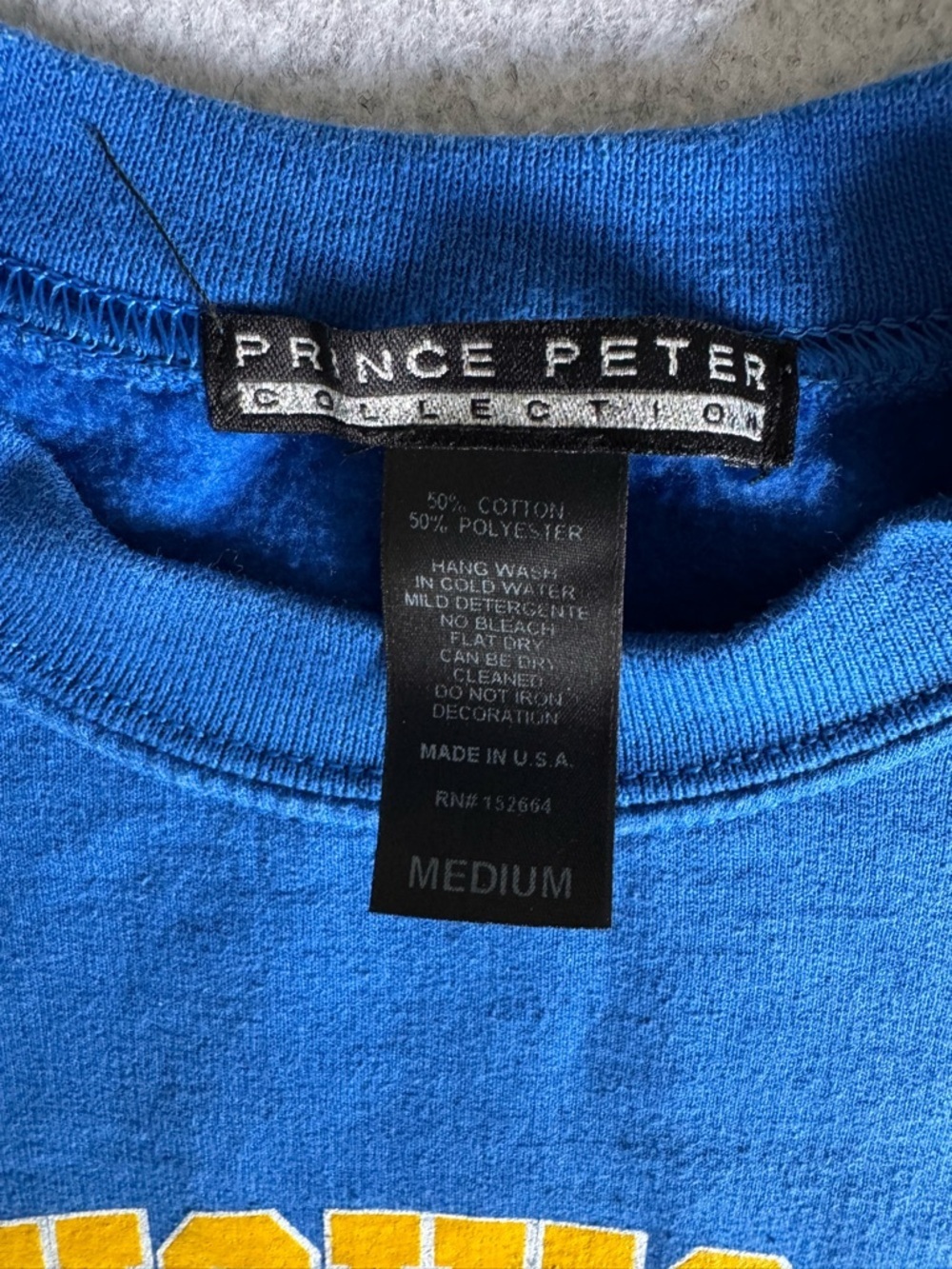 Prince Peter Collection Blue Sweatshirt with Yellow "Michigan 1837" Print - Picture 3 of 4